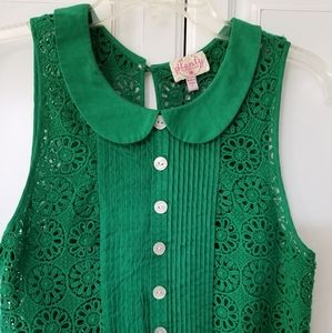 Anthropologie Plenty Tracy Reese green lace top. Size: P (petite)